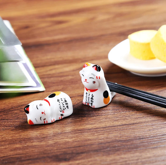 🐾 Repose-baguettes Maneki-neko en céramique