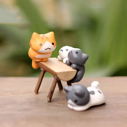 🐈⬛ Set de 6 Chats Porte-Bonheur Miniatures